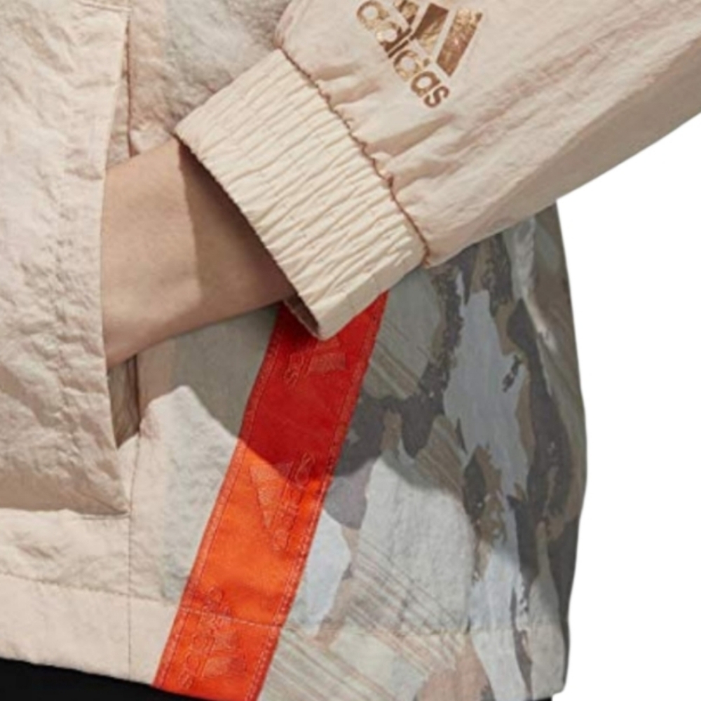 Adidas Women's Beige Windbreaker  Hooded Jacket - Picture 16 of 16